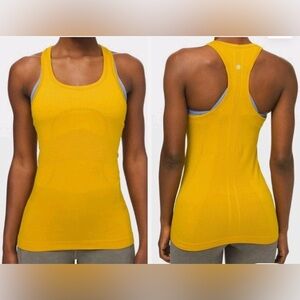 lululemon athletica Yellow Racerback Seamless Workout Tank